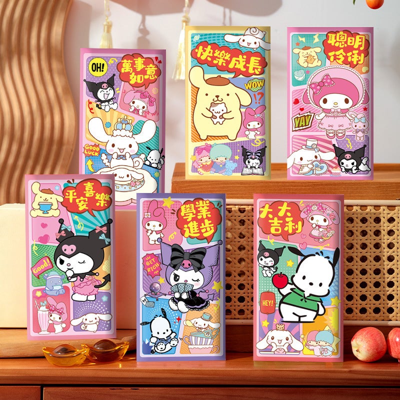 Red Packet Kids Cartoon Crayons Featuring Kuromi Little Pony Polly - Vibrant Smooth Colors for Creative Artistic Expression in 9x16.5x0.2 cm - Image 5