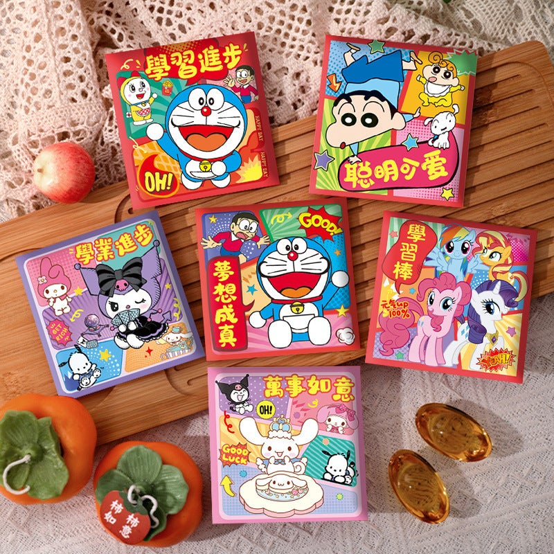 Red Packet Kids Cartoon Crayons Featuring Kuromi Little Pony Polly - Vibrant Smooth Colors for Creative Artistic Expression in 9x16.5x0.2 cm - Image 4
