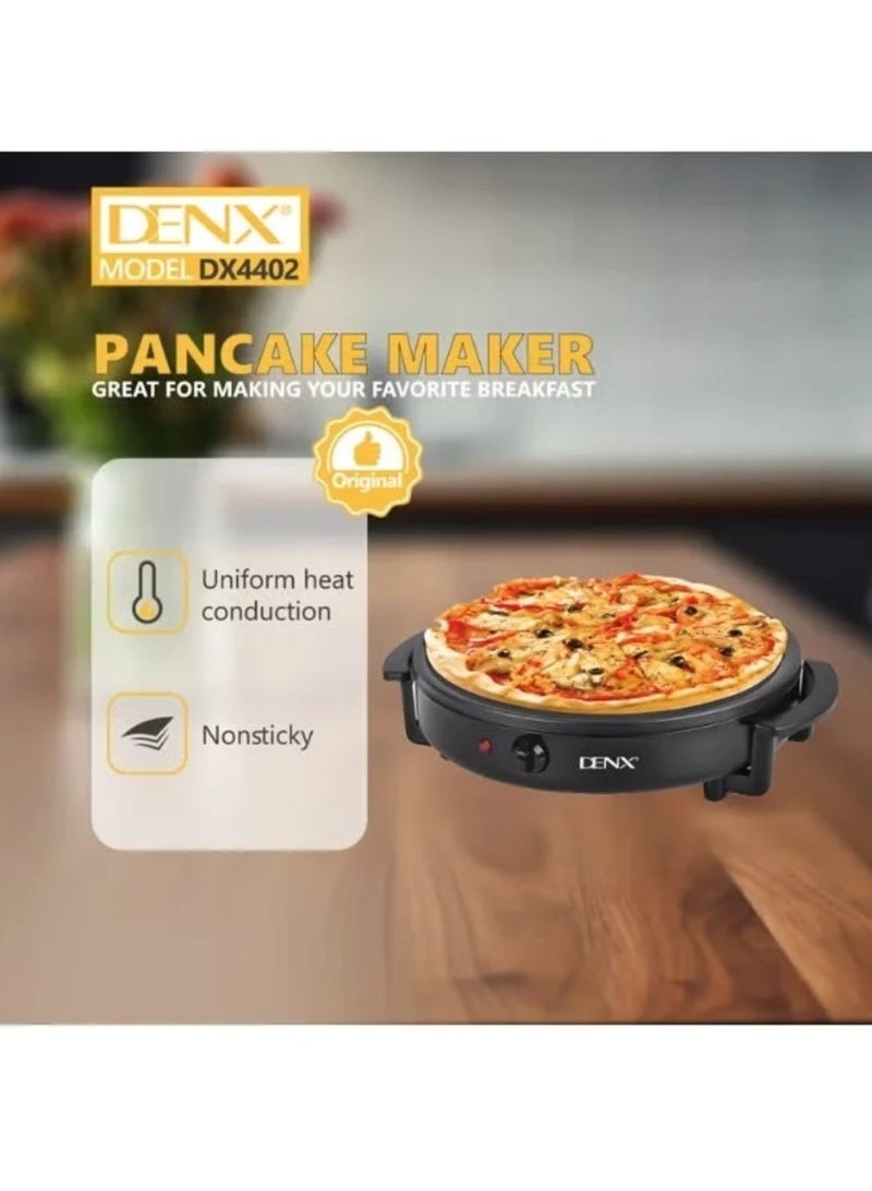 Dinex Electric crepe and pancake maker with electric grill, 30cm diameter, non-stick heating plate with variable temperature settings, black, for dosa, omelets, Eid crepes, and pancakes. - Image 3