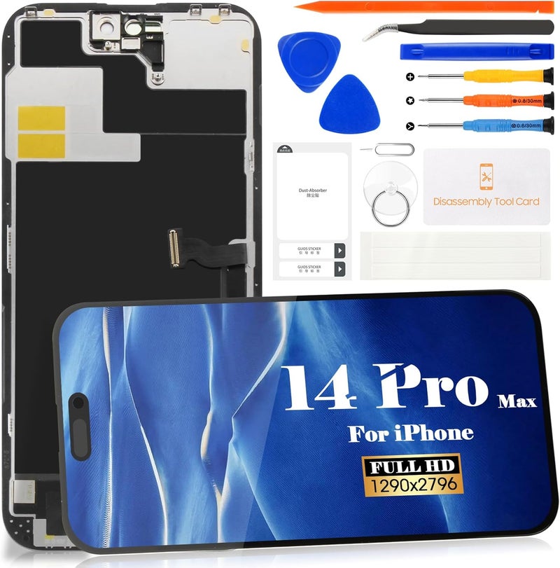 SRJTEK TFT for iPhone 14 Pro Max Screen Replacement for iPhone 14 Pro Max COF LCD Digitizer Repair for iPhone 14 Pro Max A2894 Touch Screen Display Assembly A2651 A2893 A2895 A2894 Black (Not Original) - Image 1