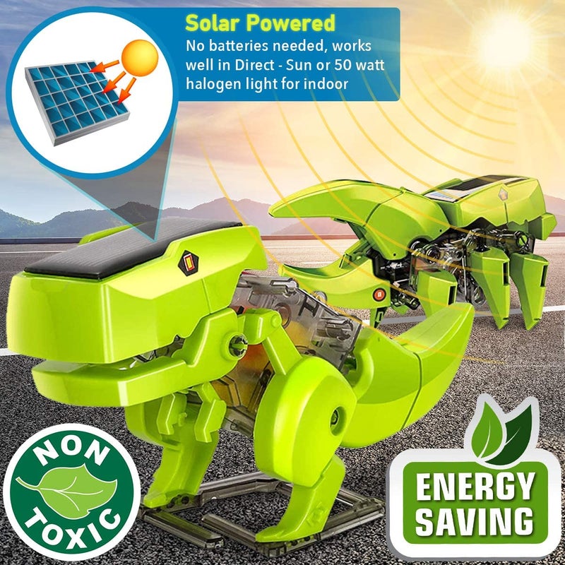 Dinonano STEM Solar Robot Toys for Kids - 3 in 1 Building Games Educational Science Coding Engineering Kit for Boys Girls Ages 5 6 7 8-12 STEM Toys Dinosaur Gift School Family Creative Activities - Image 3