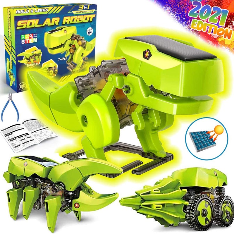 Dinonano STEM Solar Robot Toys for Kids - 3 in 1 Building Games Educational Science Coding Engineering Kit for Boys Girls Ages 5 6 7 8-12 STEM Toys Dinosaur Gift School Family Creative Activities - Image 1