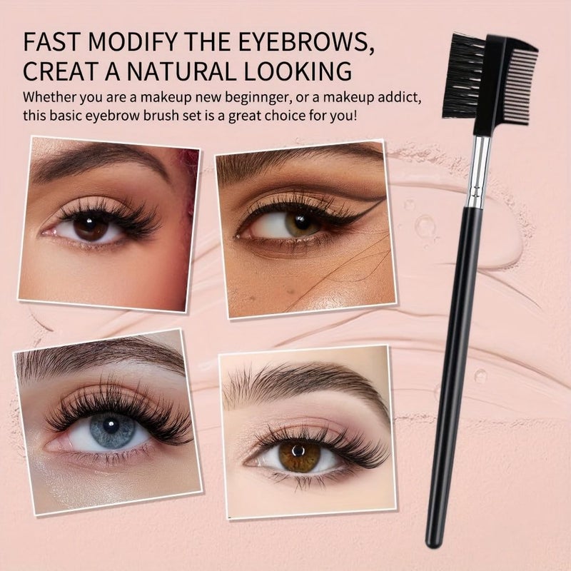4PCS Black And Pink Eye Lash Brushes Separator Dual Head Eyebrow Comb For Women Grooming Shaping Brow Eliminating Mascara Clumps Separating Lashes Eyelashes Extension - Image 3