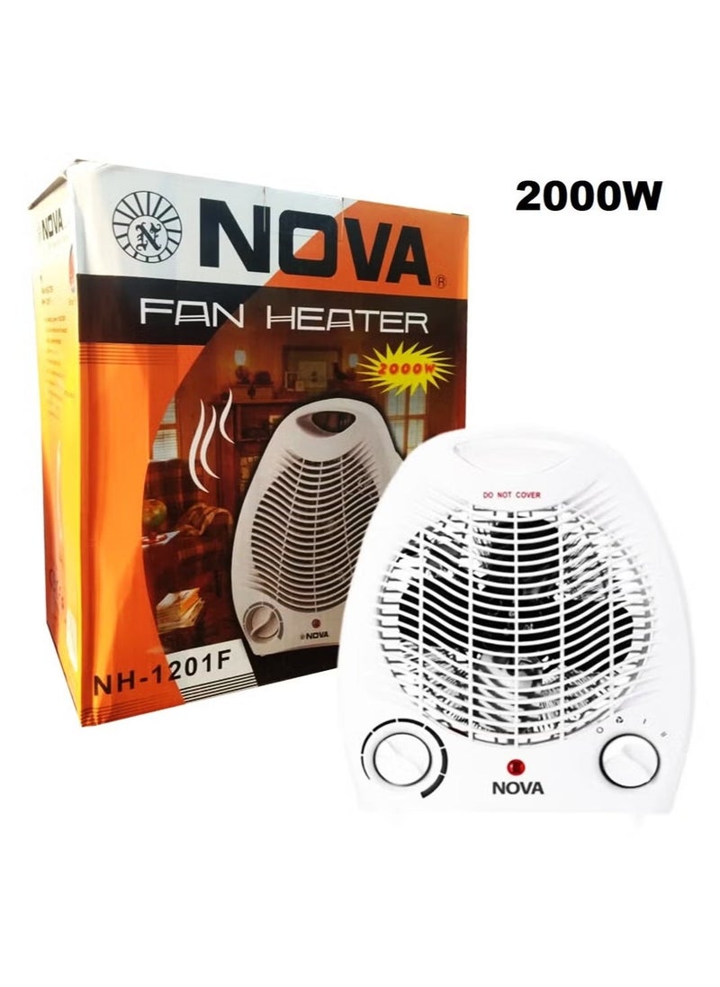 NOVA 2000W Portable Electric Fan Room Heater with 2 Temperature Settings, Fast Heating for Home, Office, Bedroom, Compact and Energy-Efficient Heater, Adjustable Fan Mode for All-Season Use - Image 1