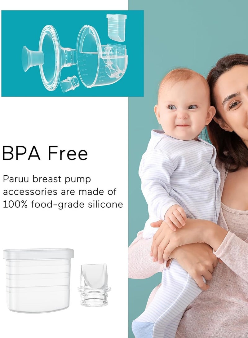 Paruu P10 Duckbill Valves & Silicone Diaphragm, P10 Original Breast Pump Parts, Wearable Breast Pump Replacement Accessories, 2 Pack Set - Image 2