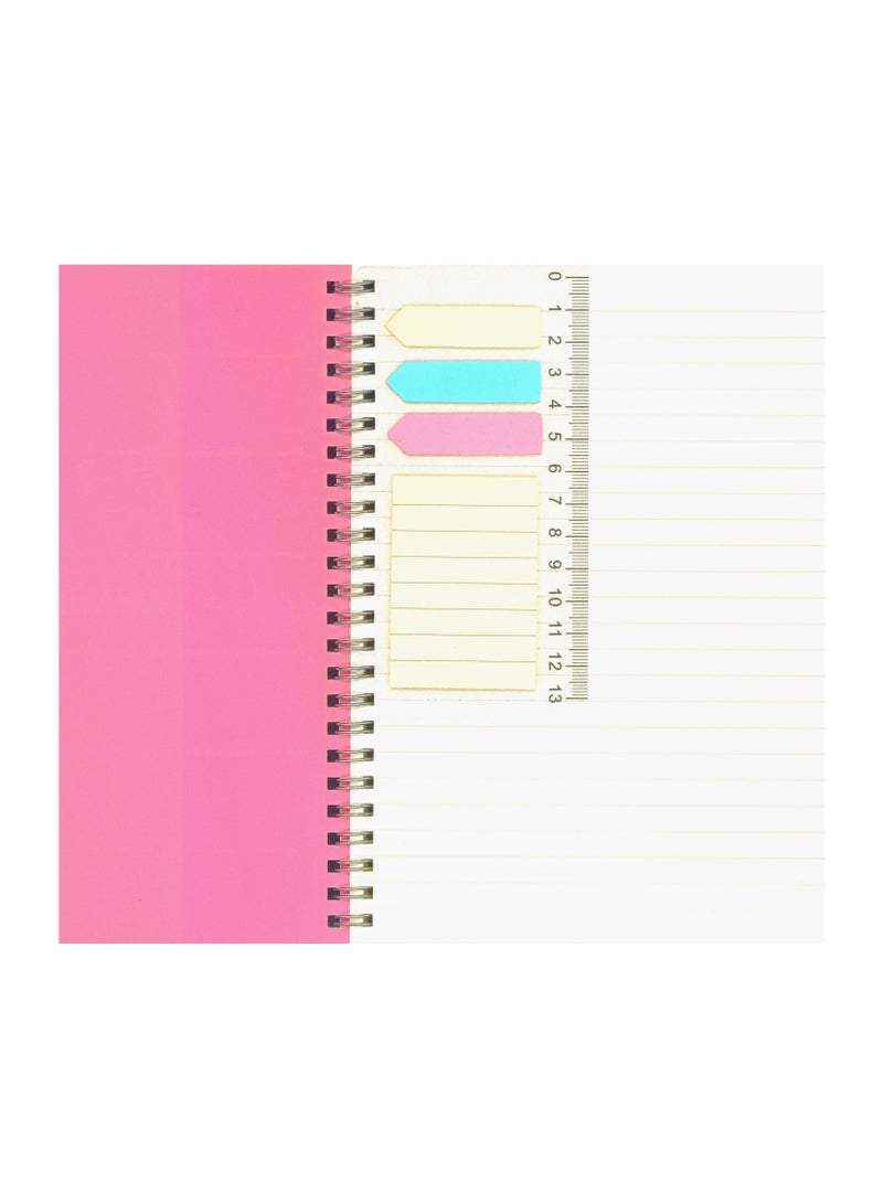 Foldermate دفتر ملاحظات حلزوني فاخر بحجم B5، 70 ورقة، غلاف وردي - Image 2