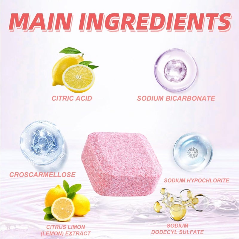 YOOJ® 12 Pcs Toilet Bowl Cleaner Tablets, Pink Automatic Toilet Chlorine Tablets for Deodorizing, Descaling, Against Tough Stains, Long-Lasting Toilets Tank Cleaner - Image 5