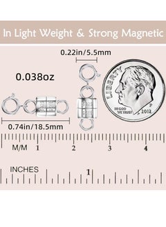 Bukela 925 Sterling Silver Magnetic Necklace Clasps and Closures,Gold and Silver Magnetic Clasp Converter for Jewelry Making Supplies,Chain Extender Connector for Small Necklace Bracelet  - Image 3