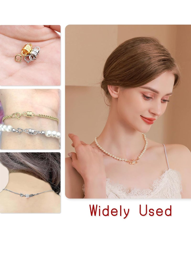 Bukela 925 Sterling Silver Magnetic Necklace Clasps and Closures,Gold and Silver Magnetic Clasp Converter for Jewelry Making Supplies,Chain Extender Connector for Small Necklace Bracelet  - Image 4