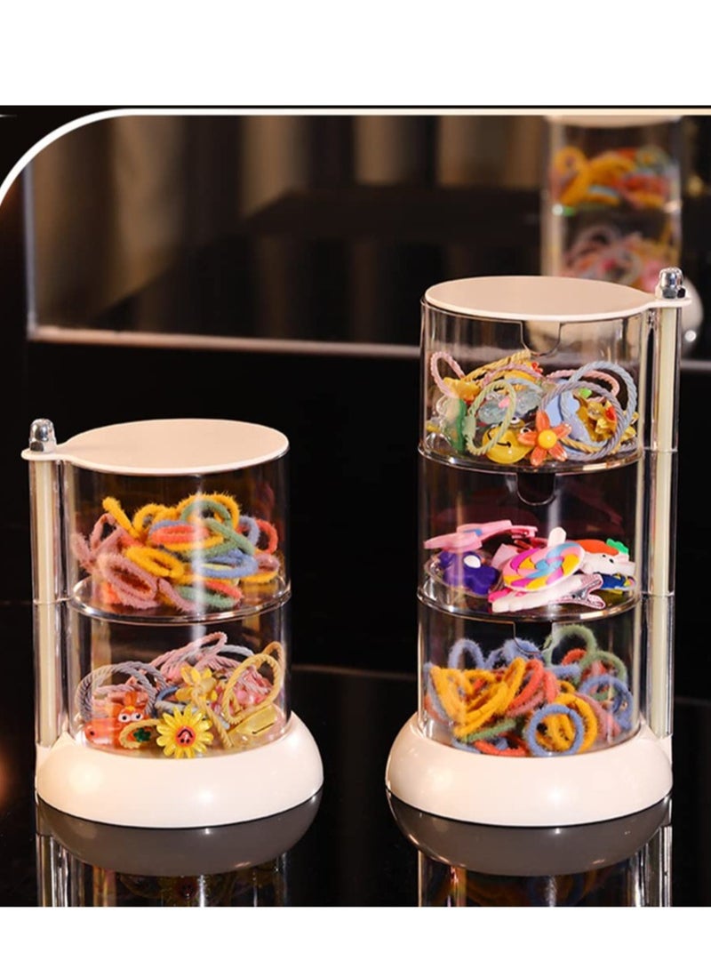 Excefore 3 Layer Rotatable Acrylic Jewelry Box, Clear Jewelry Organizer for Women Girls, Suitable for Earrings,Necklaces, Bracelets, Rings, Beauty Supplies - Image 2