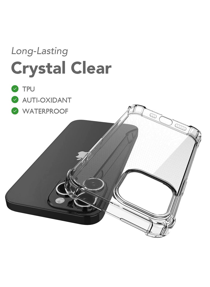 BORTONY iPhone 15 Pro Max Case Cover Crystal Clear Soft Flexible TPU Reinforced Bumper Shell Protective Cover for iPhone 15 Pro Max 6.7 Inch - Image 3