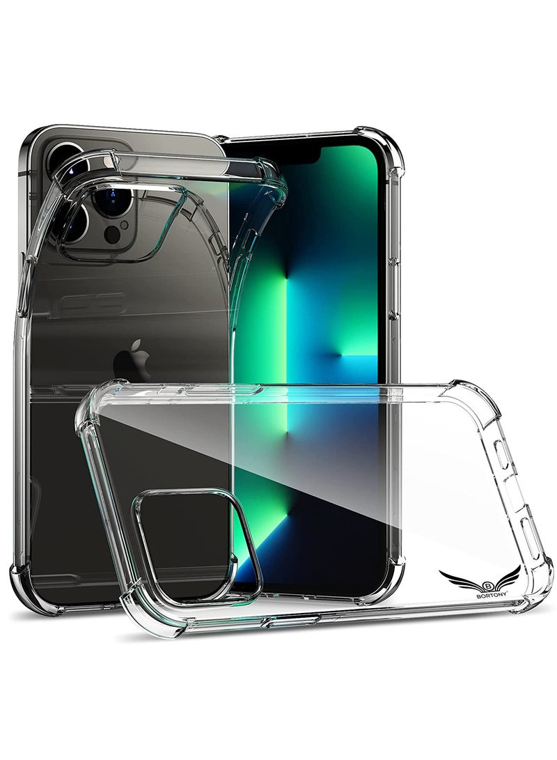 BORTONY iPhone 15 Pro Max Case Cover Crystal Clear Soft Flexible TPU Reinforced Bumper Shell Protective Cover for iPhone 15 Pro Max 6.7 Inch - Image 1