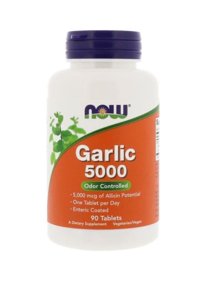 Now Foods Garlic 5000 Dietary Supplement - 90 Tablets - Image 1