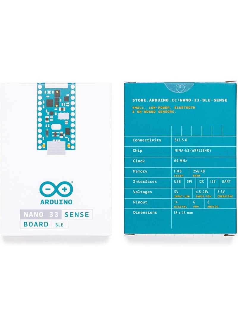 ABX00031 - ARDUINO 33 SENSE BOARD BLE, Bluetooth Low Energy Microcontroller Board with Integrated Sensors