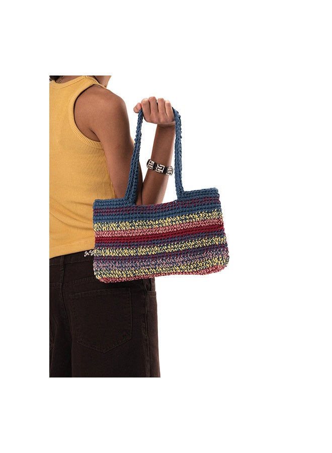 Multi-Color Raffia Tote Bag