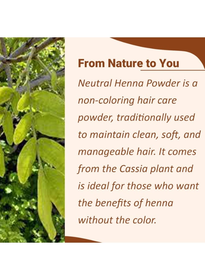 minature Mi Nature Pure Neutral Henna Powder(Cassia Obovata) |for Hair Conditioning|Adds no Colour to hair| 100% Herbal & Natural Scalp care mask |Unisex |227 gm(8 oz) - Image 2