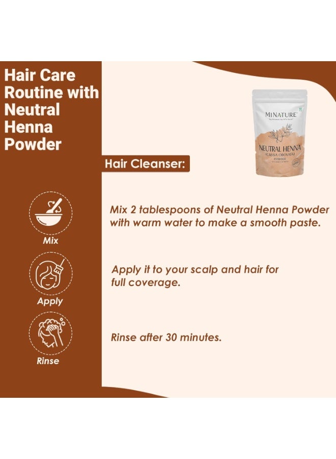 minature Mi Nature Pure Neutral Henna Powder(Cassia Obovata) |for Hair Conditioning|Adds no Colour to hair| 100% Herbal & Natural Scalp care mask |Unisex |227 gm(8 oz) - Image 5