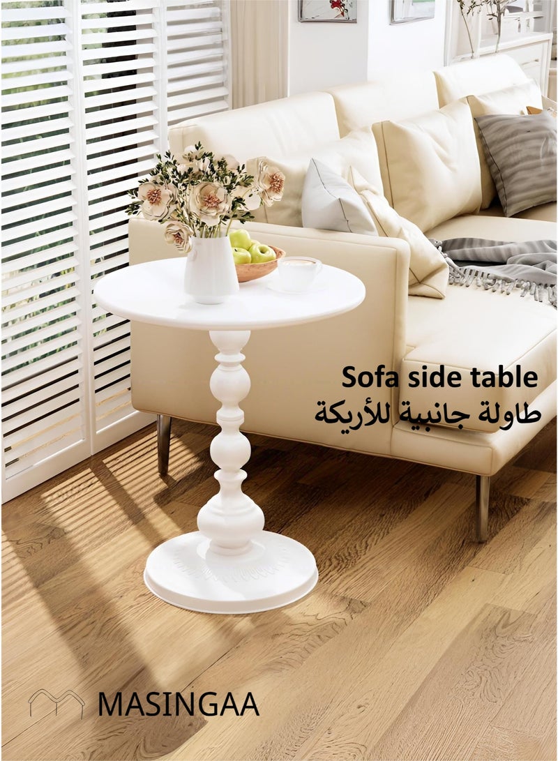 MASINGAA Sofa Side Table, Coffee Table, Nordic Corner Small Table, Tea End table  for Living Room, Outdoor, Bedroom, whtie - Image 1