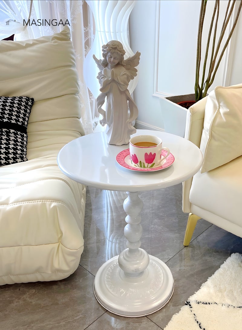 MASINGAA Sofa Side Table, Coffee Table, Nordic Corner Small Table, Tea End table  for Living Room, Outdoor, Bedroom, whtie - Image 3