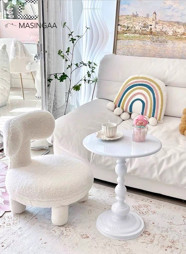 MASINGAA Sofa Side Table, Coffee Table, Nordic Corner Small Table, Tea End table  for Living Room, Outdoor, Bedroom, whtie - Image 2