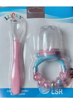 Generic Baby Fruit Feeding Pacifier And Spoon - Silicone Teether And Pacifier For Babies  - Image 1