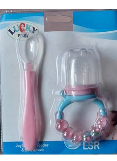 Generic Baby Fruit Feeding Pacifier And Spoon - Silicone Teether And Pacifier For Babies  - Image 2