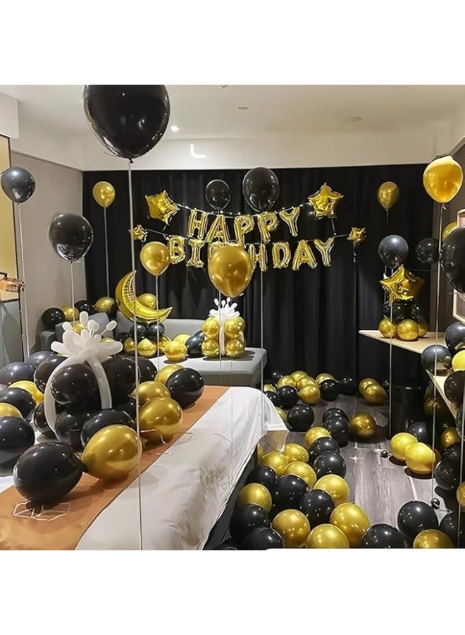 Dingo 200 Pcs Black and Gold 5 Inch Balloons Metallic Chrome Gold Black Latex Thicken Small Balloon for Wedding Birthday Graduation Baby Shower Christmas Halloween Valentine’s Day Party Decorations - Image 3