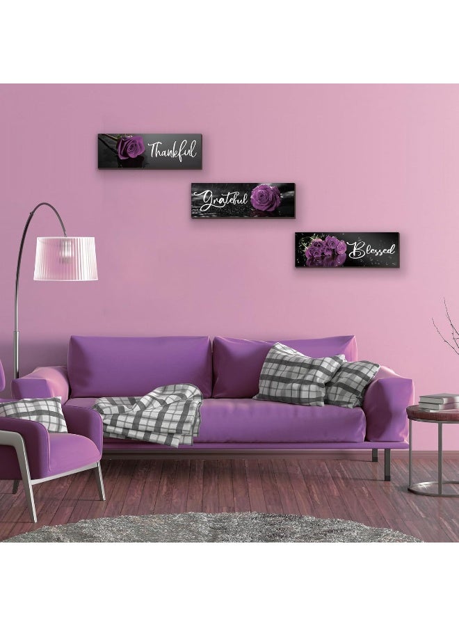 ZINYAZHE 3 Pcs Purple Bathroom Decor - Image 2