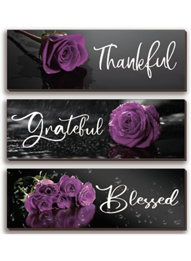 ZINYAZHE 3 Pcs Purple Bathroom Decor - Image 1