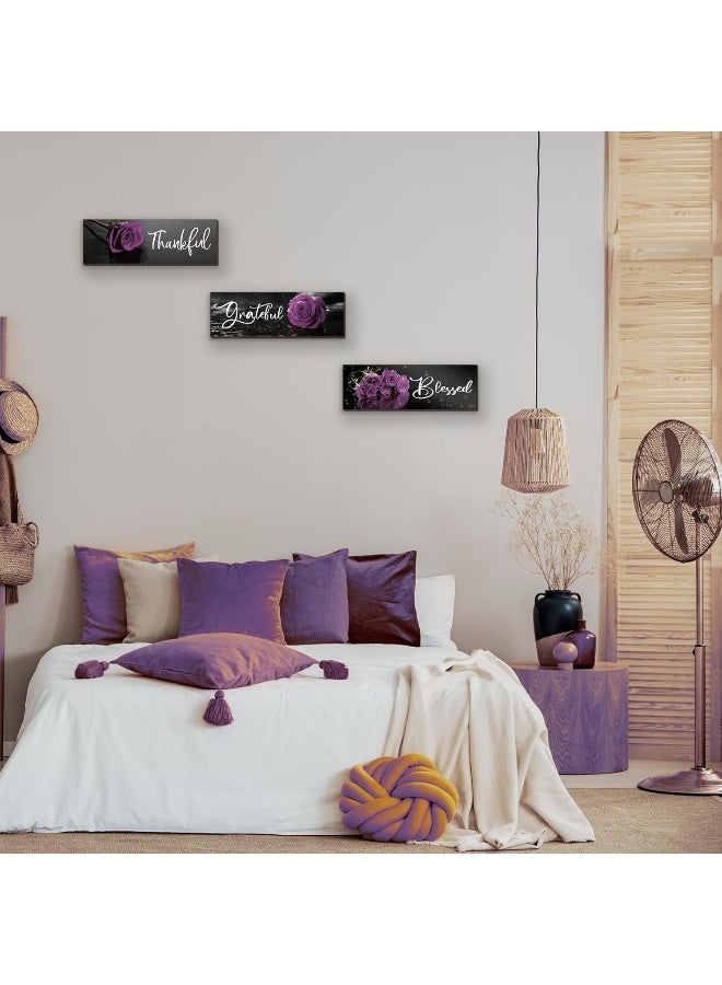 ZINYAZHE 3 Pcs Purple Bathroom Decor - Image 3