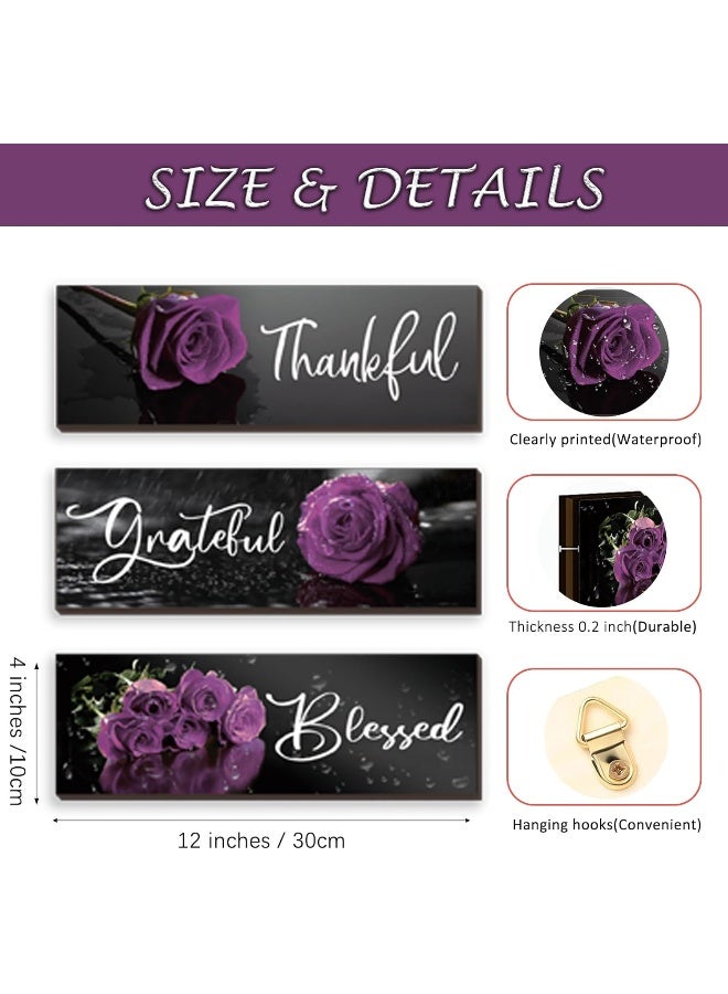 ZINYAZHE 3 Pcs Purple Bathroom Decor - Image 4