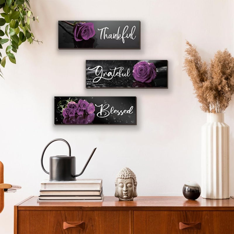 ZINYAZHE 3 Pcs Purple Bathroom Decor - Image 5