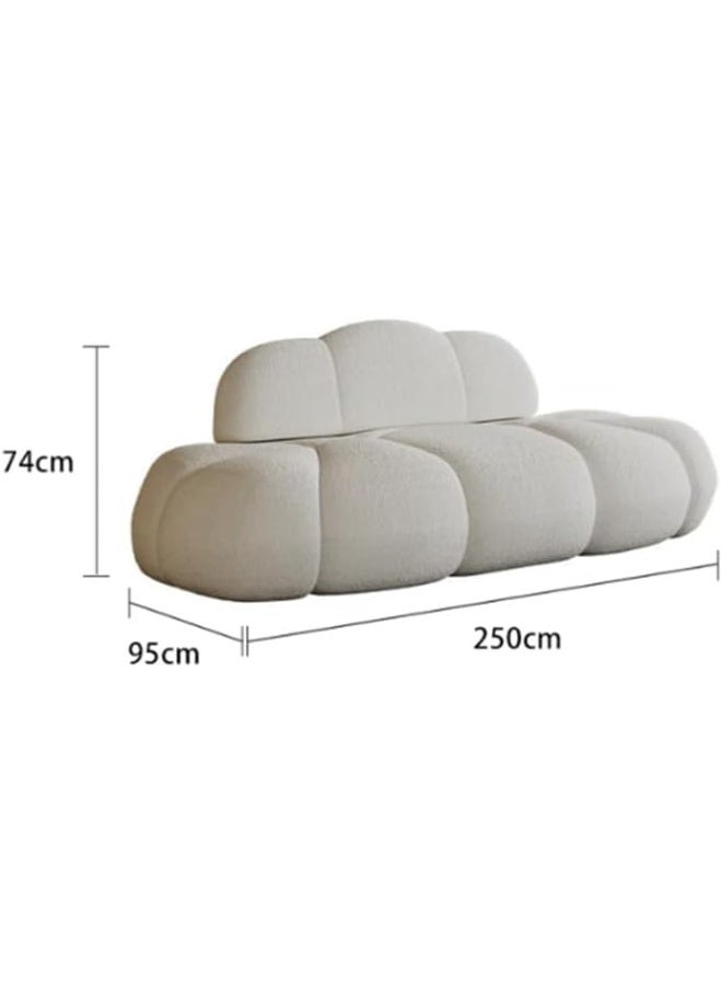 Comfynest Contemporary Armless Sofa Wool Cloud Stylish Living Room Sofa - Image 2