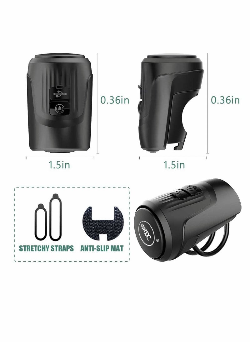 SOLARAE Electric Loud Bike Bell with Anti Theft Alarm, Horn 125dB 4 Sound Modes for Adults, Rechargeable Bicycle Waterproof Cycling （Black） - Image 5