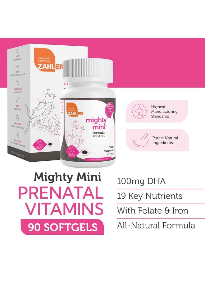 Zahler - Mighty Mini Prenatal Vitamin With Dha & Folate Certified Kosher All Natural Prenatal Vitamins Multivitamin For Pregnant Women 19 Prenatal Vitamins Including Folic Acid (90 Softgels) - Image 1