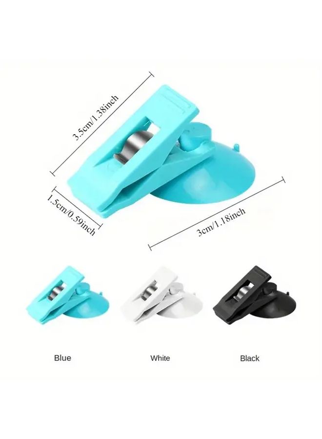 Car Window Clip Mount White Suction Cap Plastic Removable Holder For Sunshade Curtain Towel Ticket - Image 5