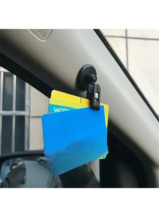 Car Window Clip Mount White Suction Cap Plastic Removable Holder For Sunshade Curtain Towel Ticket - Image 2