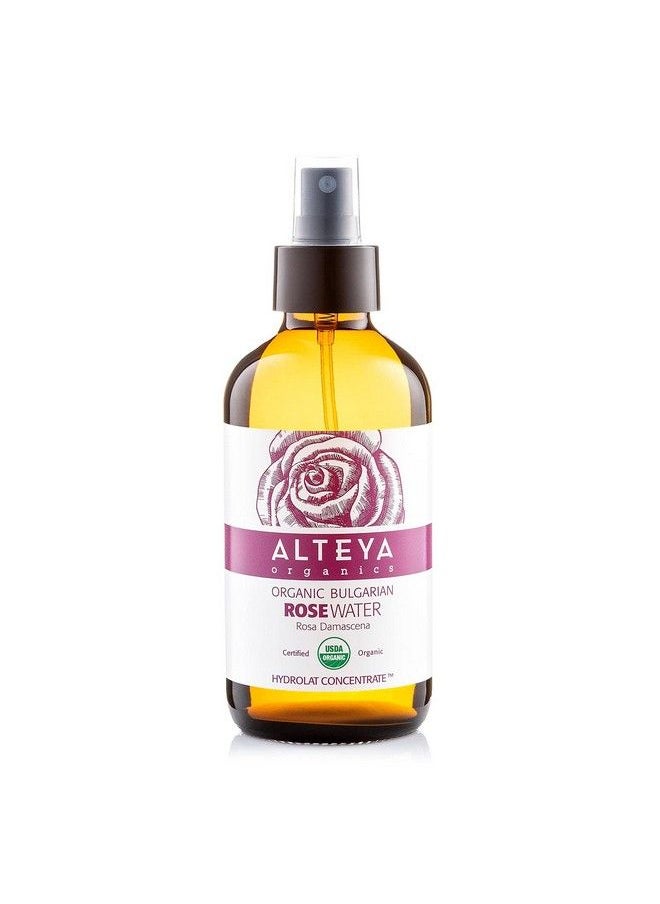 Alteya Organics Rose Water Usda Certified Organic Facial Toner 8 Fl Oz 240Ml Pure Bulgarian Rosa Damascena Flower Water Award Winning Moisturizer Amber Glass Spray Bottle  - Image 2