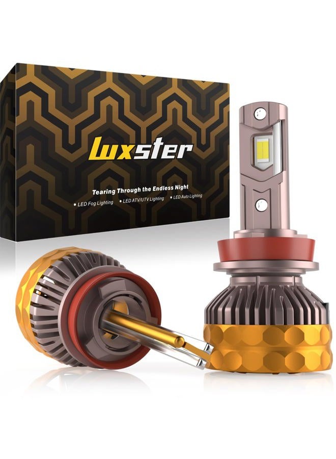 LUXSTER Ultra H11 H9 LED Bulbs, 50000LM Super Bright, Triple Copper Pipes Cooling Tech(Unique), Punisher Pro Upgrade, H8 H16 Foglight, 6000K Pure White, Pack of 2 - Image 1