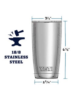 YETI YETI Rambler 20 oz Tumbler, Stainless Steel, Vacuum Insulated with MagSlider Lid, Navy  - Image 2