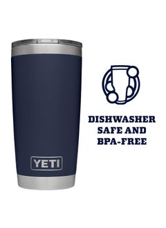YETI YETI Rambler 20 oz Tumbler, Stainless Steel, Vacuum Insulated with MagSlider Lid, Navy  - Image 4