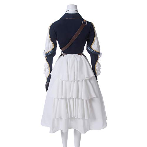 Nuoqi Violet Evergarden Cosplay Costume Nuoqi Womens Anime Uniforms Suit Dark Blue White GC371A-XL - Image 2