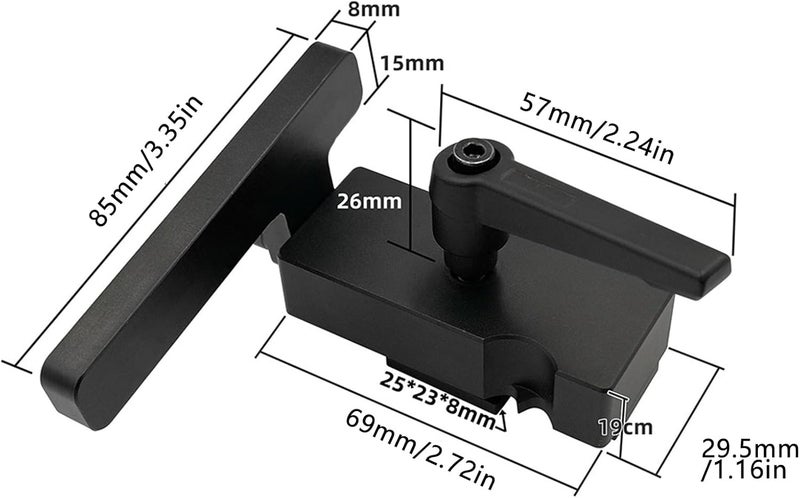 Ergonomic Woodworking Miter Track Stop Block for 45mm T-Slot Aluminum Sliding Stop Length Limiter Tool Professional T Stopper - Image 3