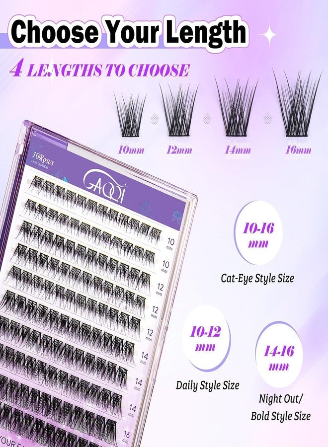 COSLUXE Lash Clusters, Eyelash Extensions, 200 PCS C Curl Lash Clusters 10-14mm, Mixed Curl Individual Eyelashes Cluster, Wispy Eyelash Extension, Thin Band & Soft, Natural Looking Cluster Lashes No-25 - Image 2
