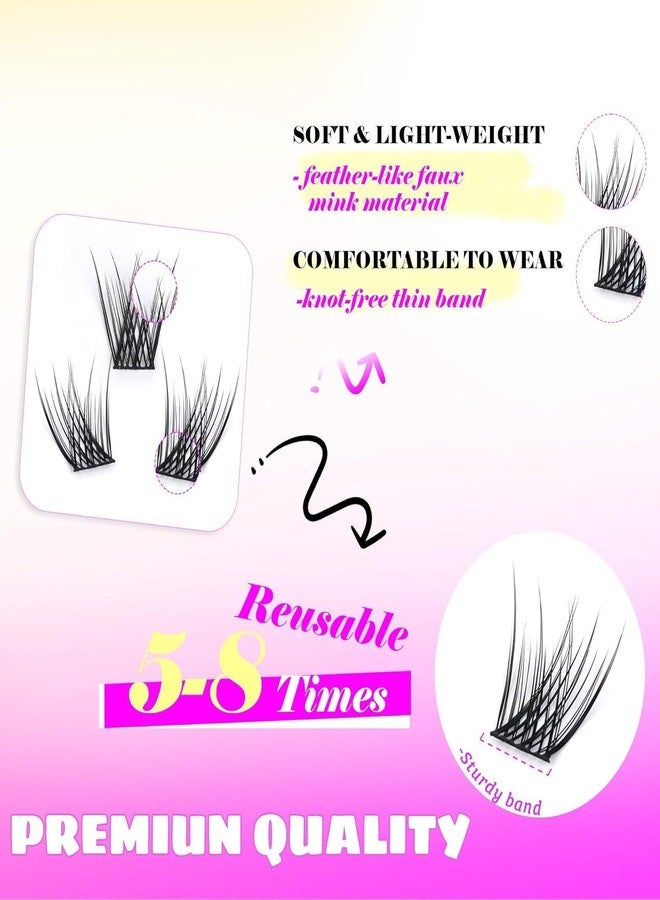 COSLUXE Lash Clusters, Eyelash Extensions, 200 PCS C Curl Lash Clusters 10-14mm, Mixed Curl Individual Eyelashes Cluster, Wispy Eyelash Extension, Thin Band & Soft, Natural Looking Cluster Lashes No-25 - Image 5