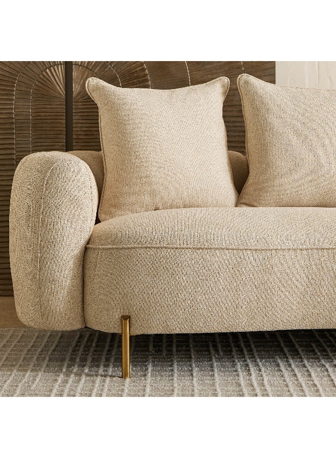 Home Box أريكة قماشية بيج 3 مقاعد لغرفة المعيشة - Image 4