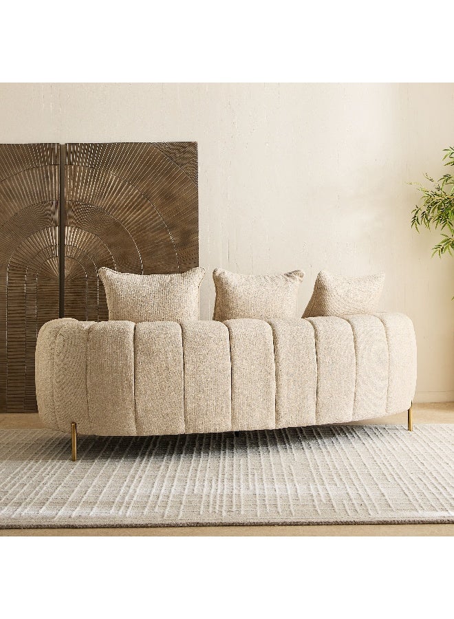 Home Box أريكة قماشية بيج 3 مقاعد لغرفة المعيشة - Image 2