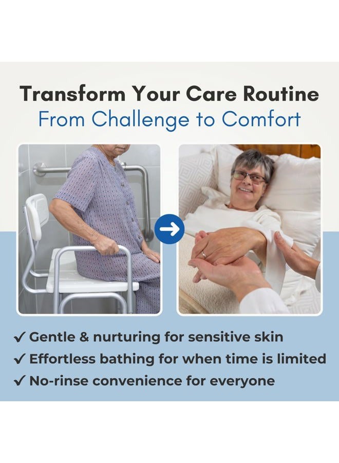 Nurture Valley Nurture Rinse Free Bathing Wipes for Adults w/Aloe Individually Wrapped | Waterless Cleansing for Sensitive Skin | Disposable Adult Body Bath Wet Wipe | for Disabled Bedridden Elderly Home Care 40 Ct - Image 3