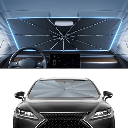 Autorder Windshield Sun Shade Umbrella for 2016-2022 Lexus RX Accessories,Upgraded Ice Crystal Material,Easy Setup Umbrella Sunshade for Car Windshield,100% Sun Blocking - Image 1