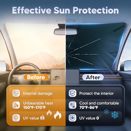 Autorder Windshield Sun Shade Umbrella for 2016-2022 Lexus RX Accessories,Upgraded Ice Crystal Material,Easy Setup Umbrella Sunshade for Car Windshield,100% Sun Blocking - Image 4